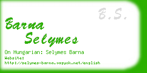 barna selymes business card